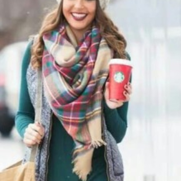 OVERSIZED PLAID PRINT SCARF - Picture 2 of 4